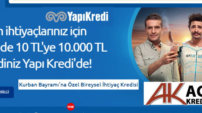 Yapi Kredi Gunde 10 Tl Ye 10 Bin Lira Kurban Bayrami Ozel Kredisi Kredi Bankam
